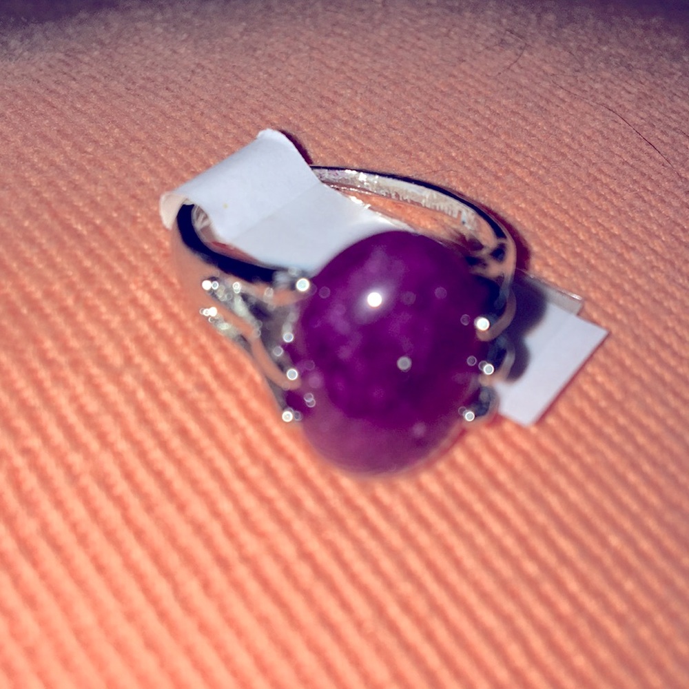 Purple Natural Quartz Stone Ring 💍